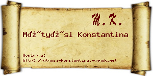 Mátyási Konstantina névjegykártya